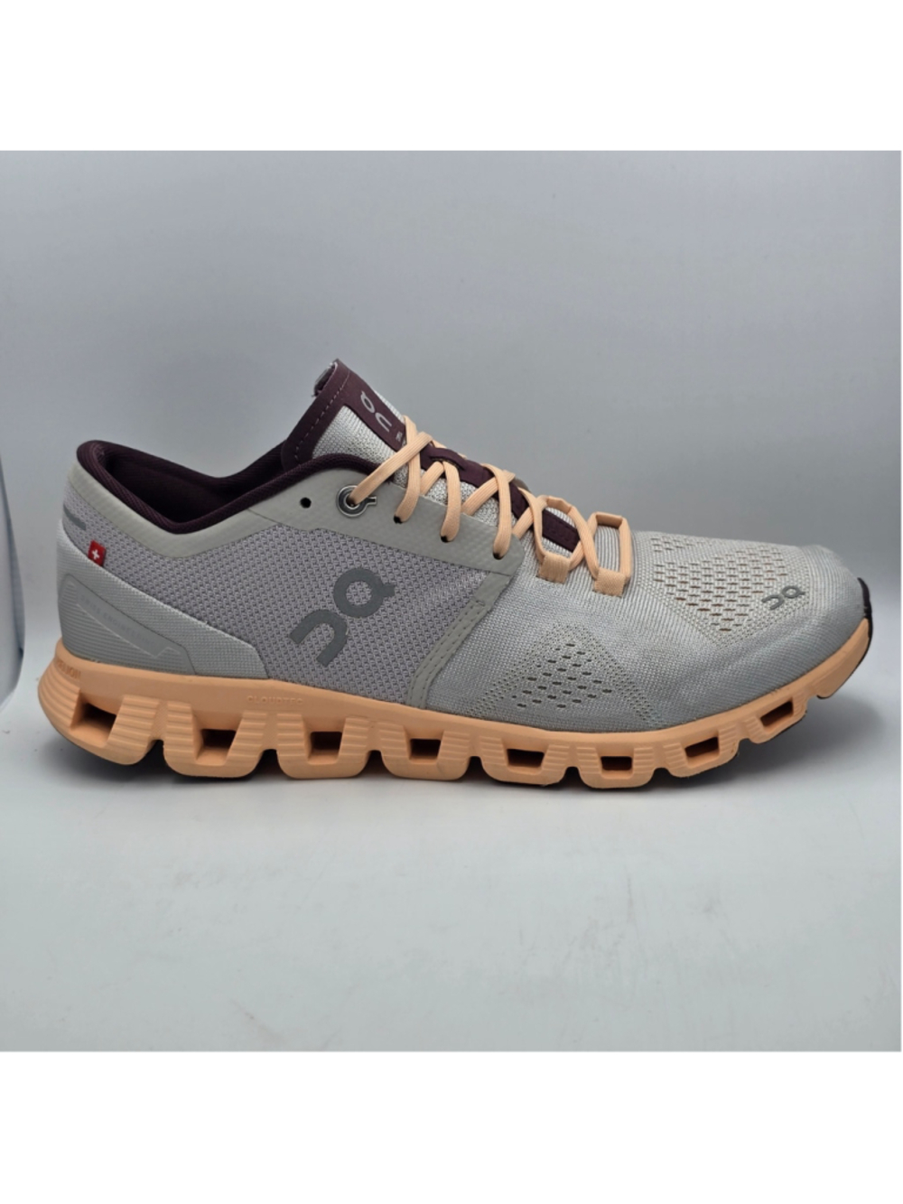 Women's On Athletic Shoes Grey and Peach 8 women's